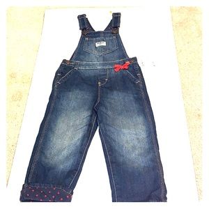 Girls 3T fully lined denim overalls